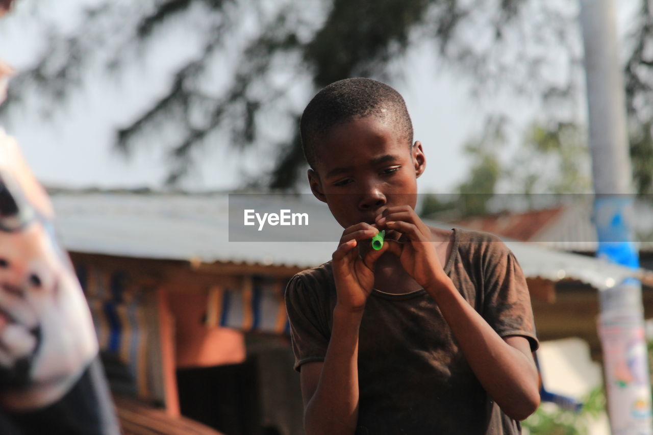 Boy playing with toy