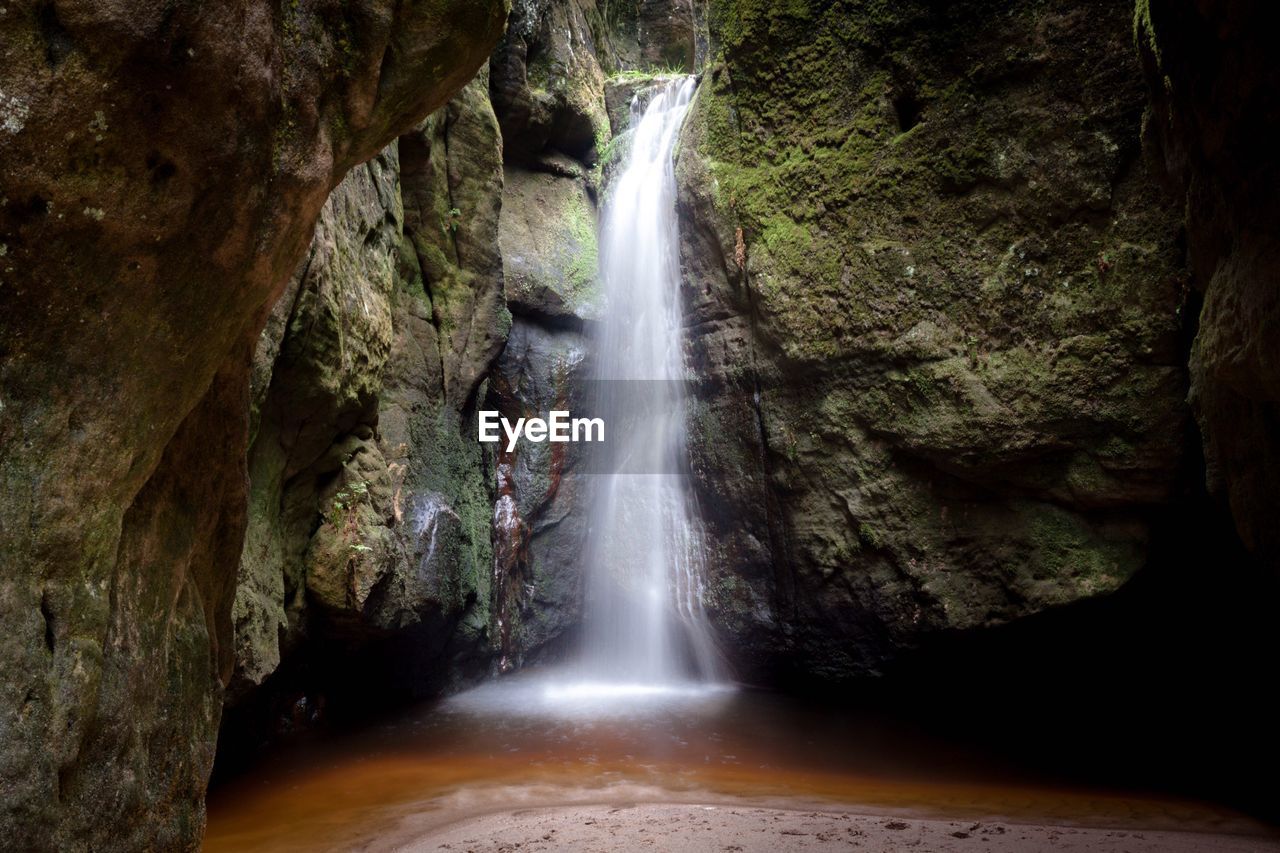 Scenic view of waterfall