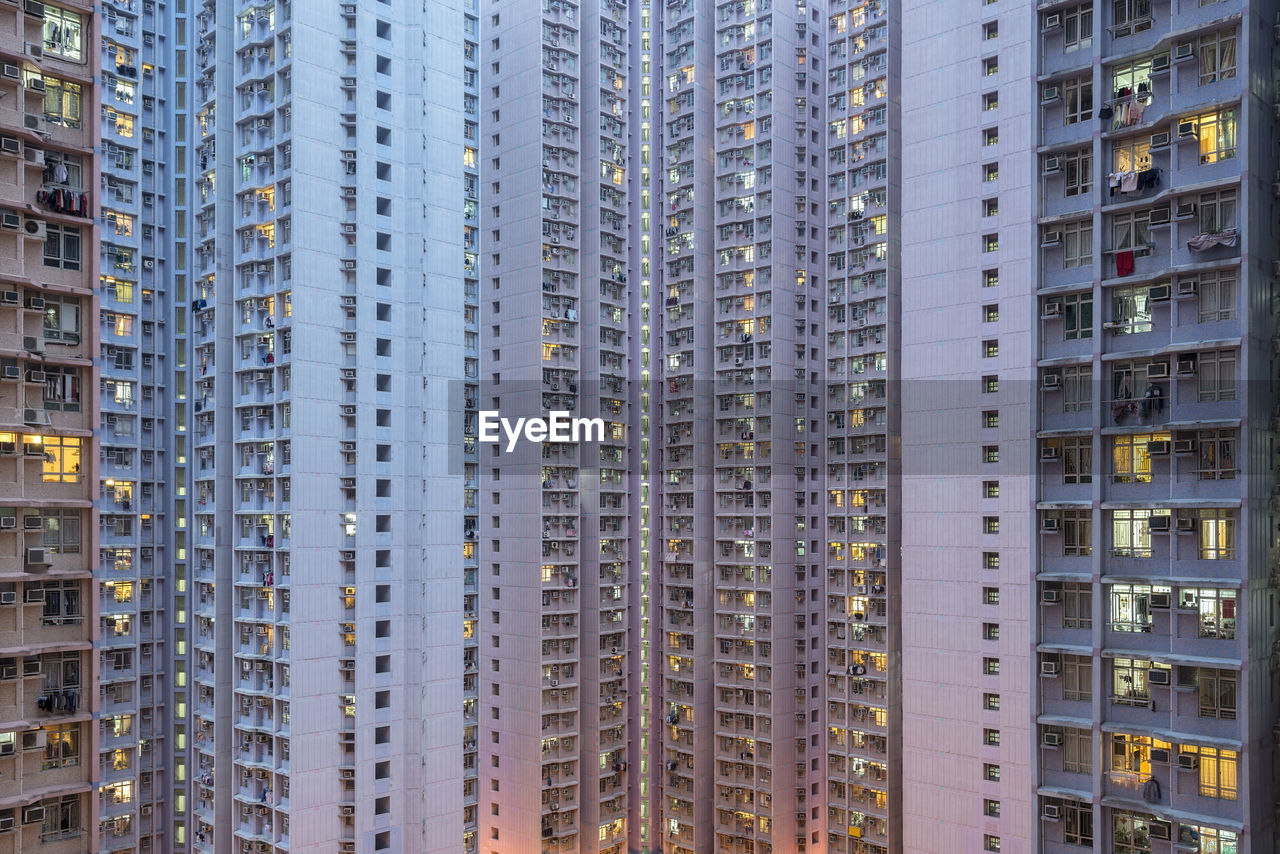 Full frame shot of modern buildings in city