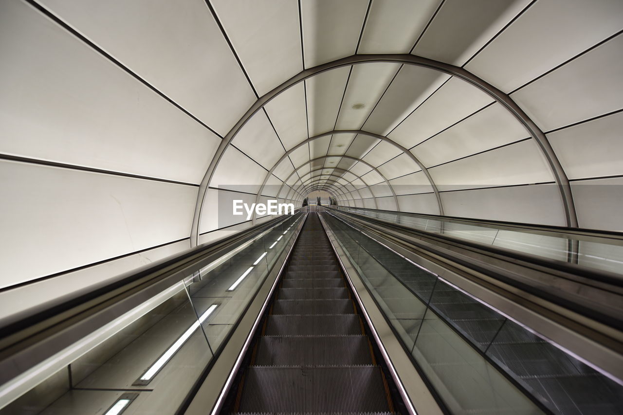 Low angle view of escalator