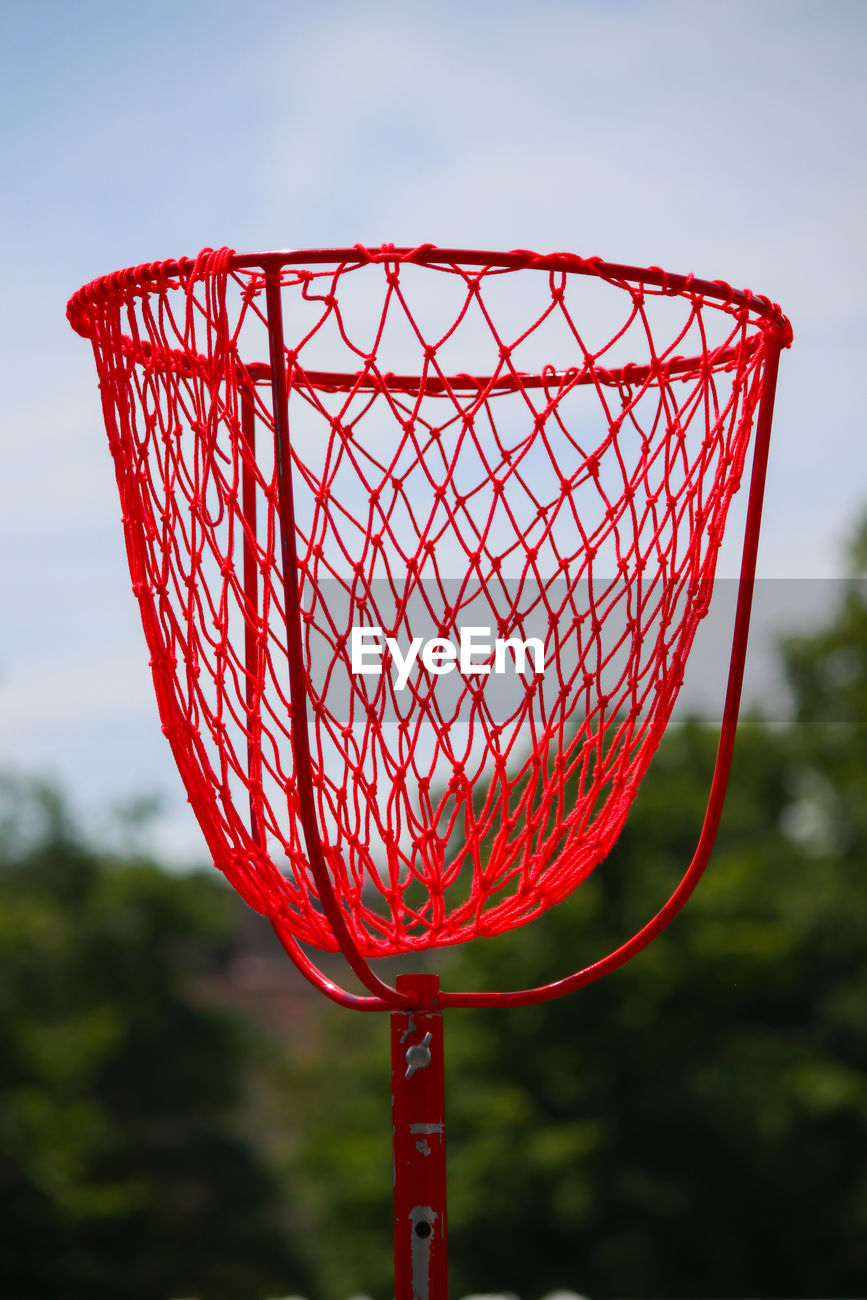 Close Up Of Red Basketball Hoop Hanging Id 127109865