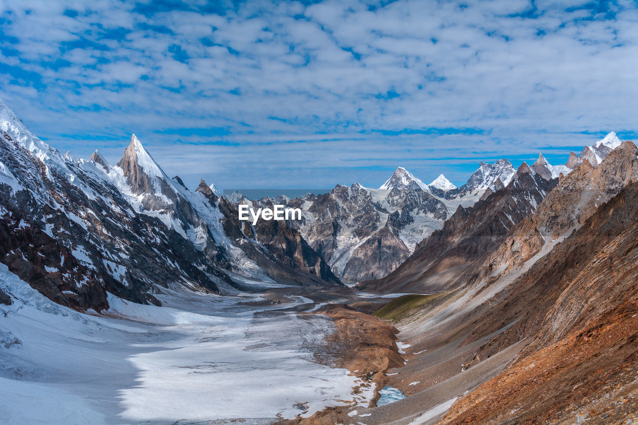 SCENIC VIEW OF SNOWCAPPED MOUNTAINS AGAINST SKY DURING WINTER