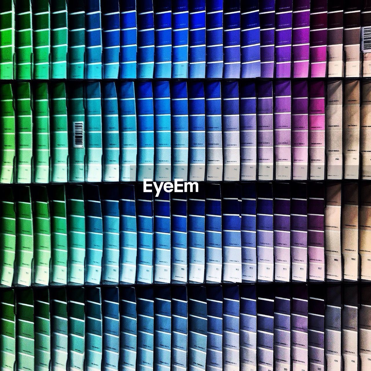 Large display of paint swatches