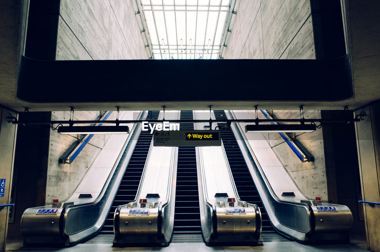 View of escalators
