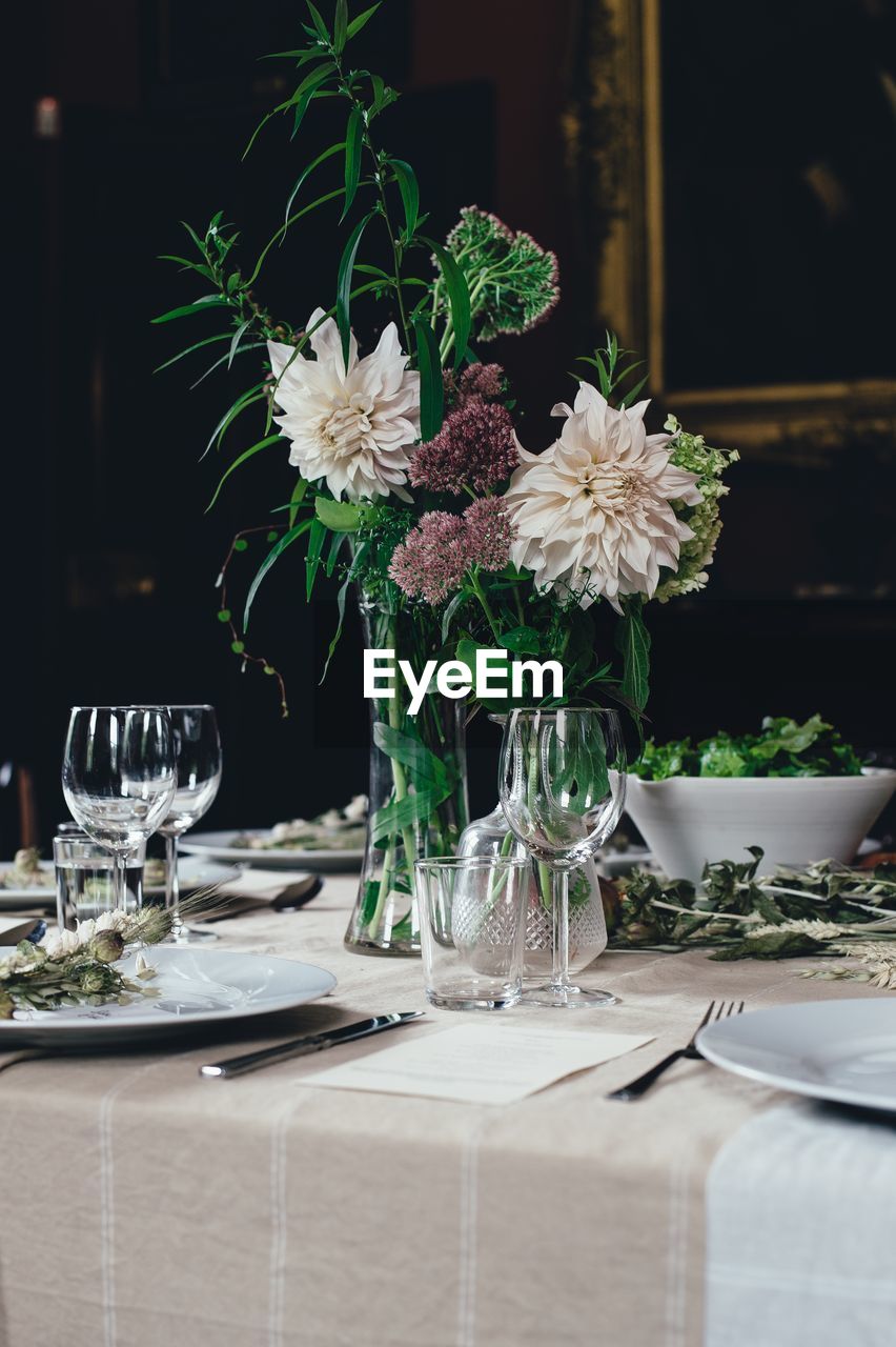 Flowers In Vases On Dining Table On Eyeem