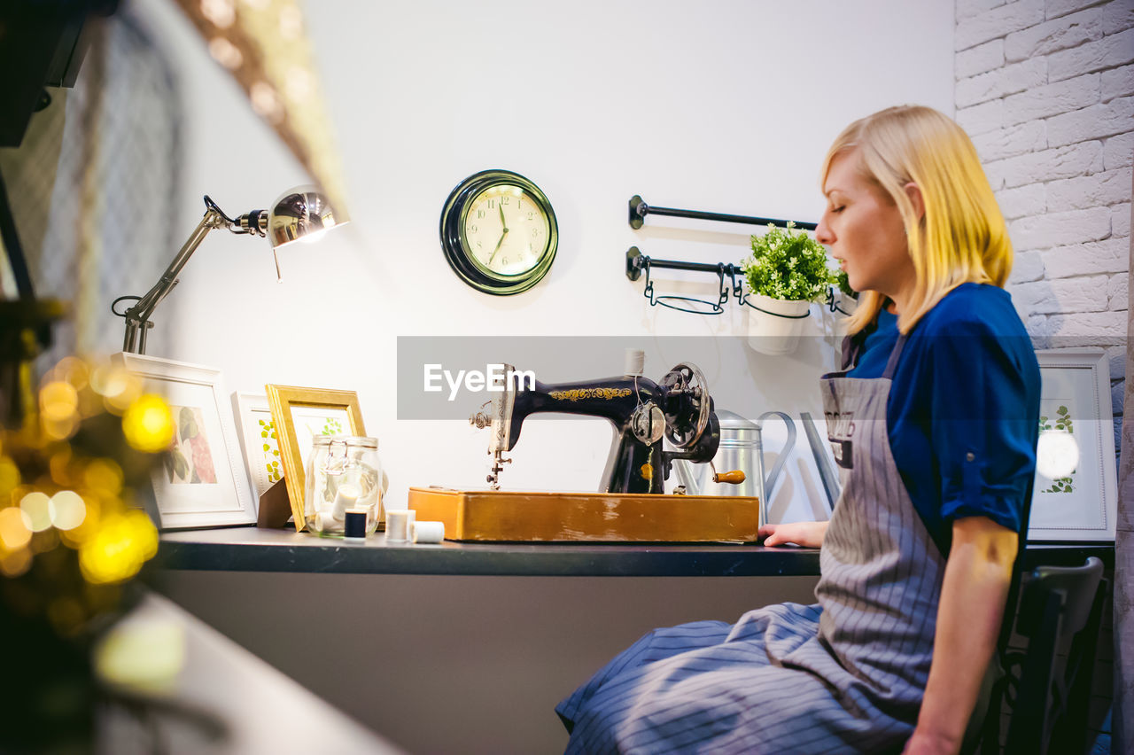 Fashion designer working in studio