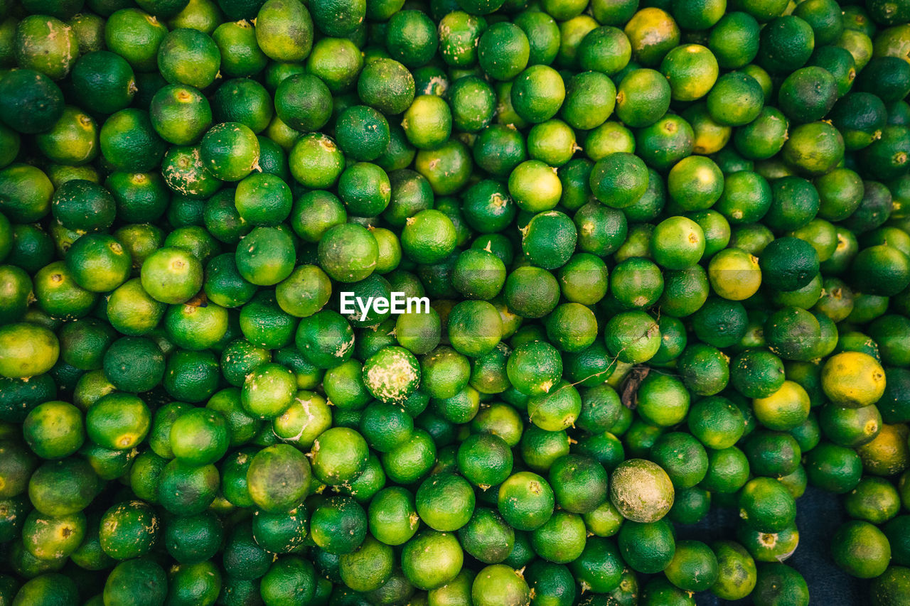 Full frame shot of lime at market