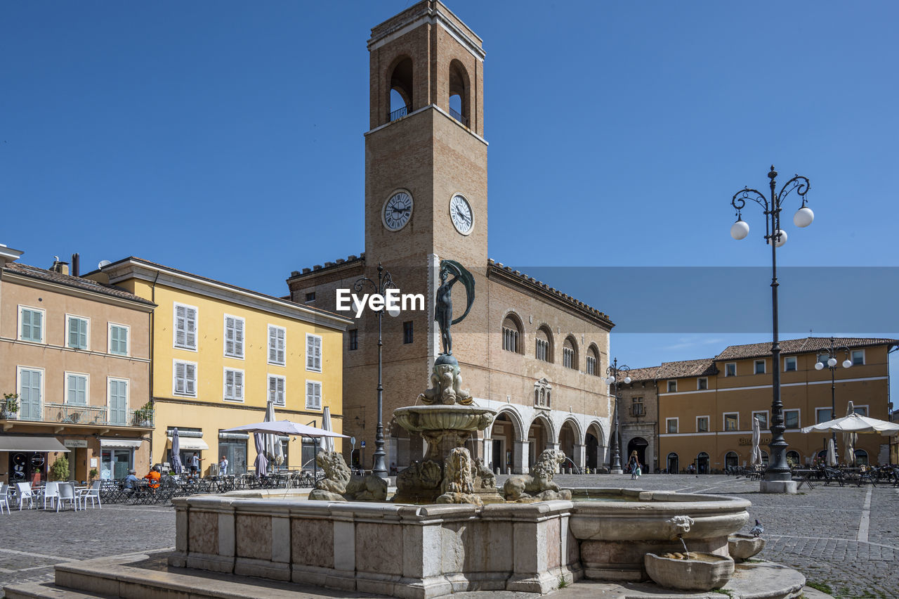 The beautiful central square of fano with the historic palace of reason