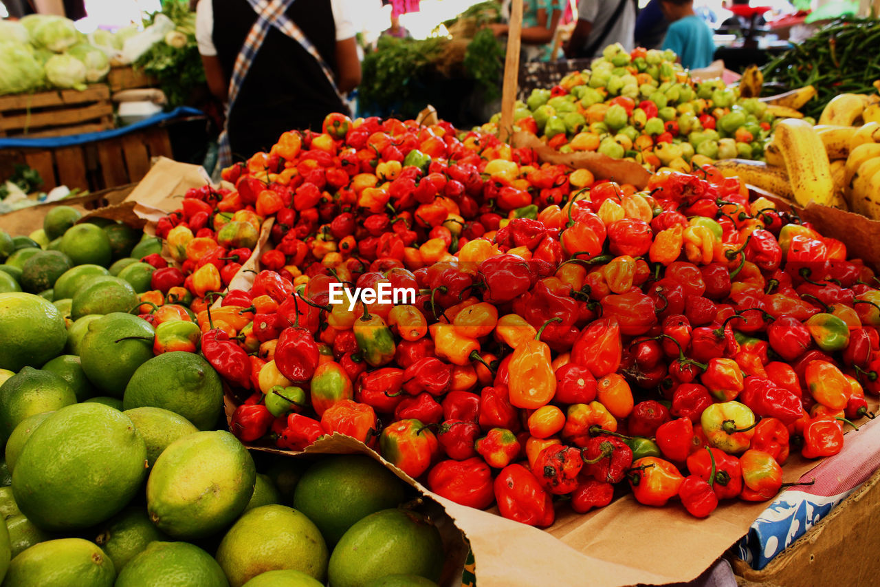FRUITS FOR SALE AT MARKET STALL
