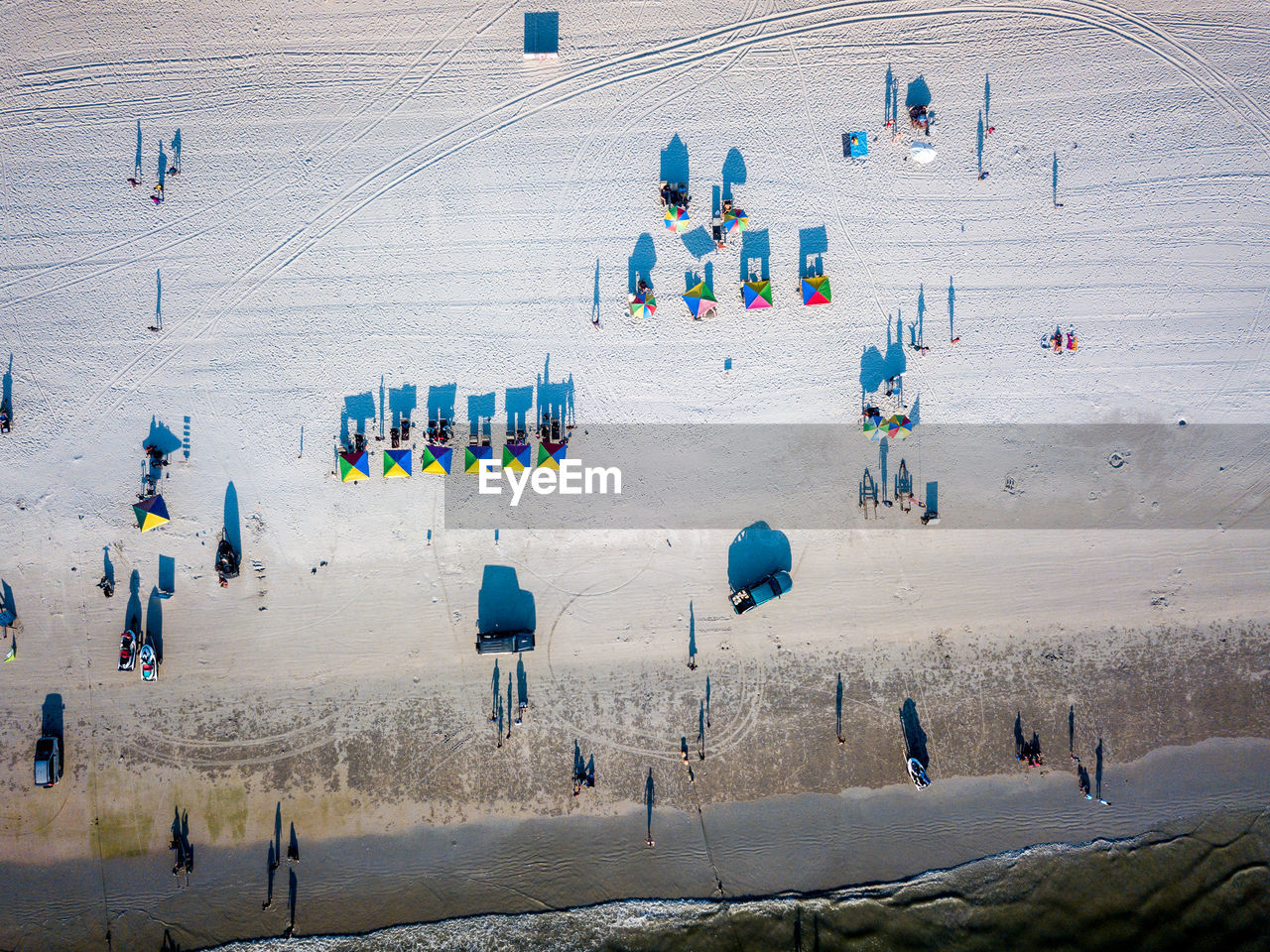 Aerial view of people at beach