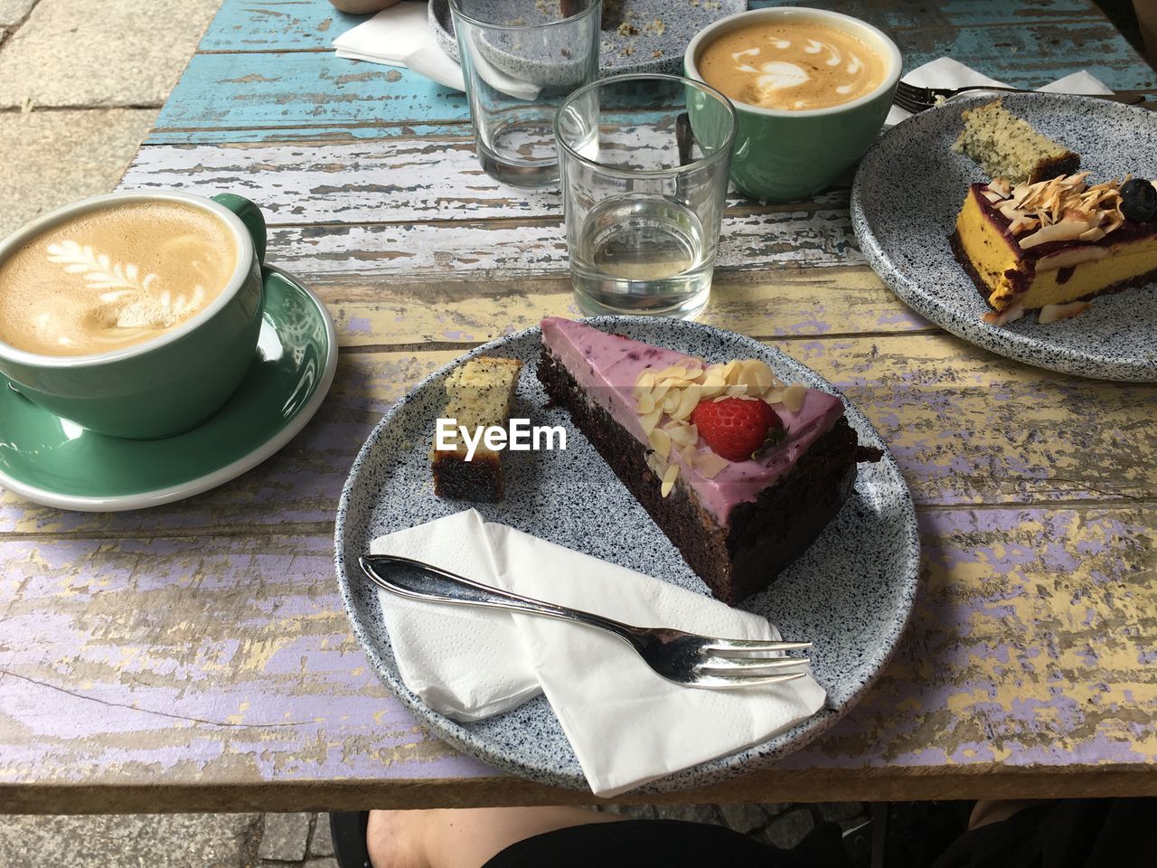 Cake and coffee on a sunny afternoon