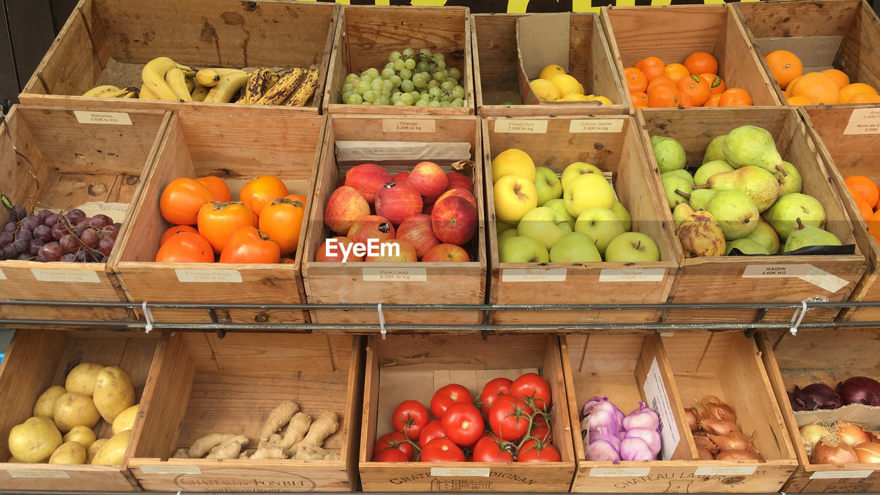 FRUITS AND VEGETABLES IN BASKET