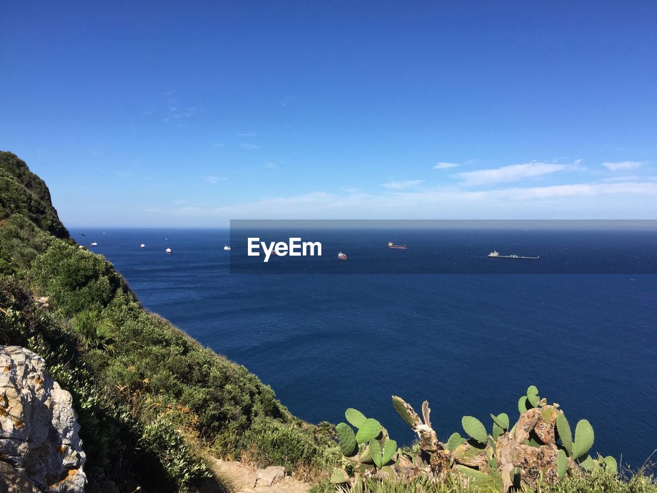 The strait of gibraltar as seen from the rock of gibraltar