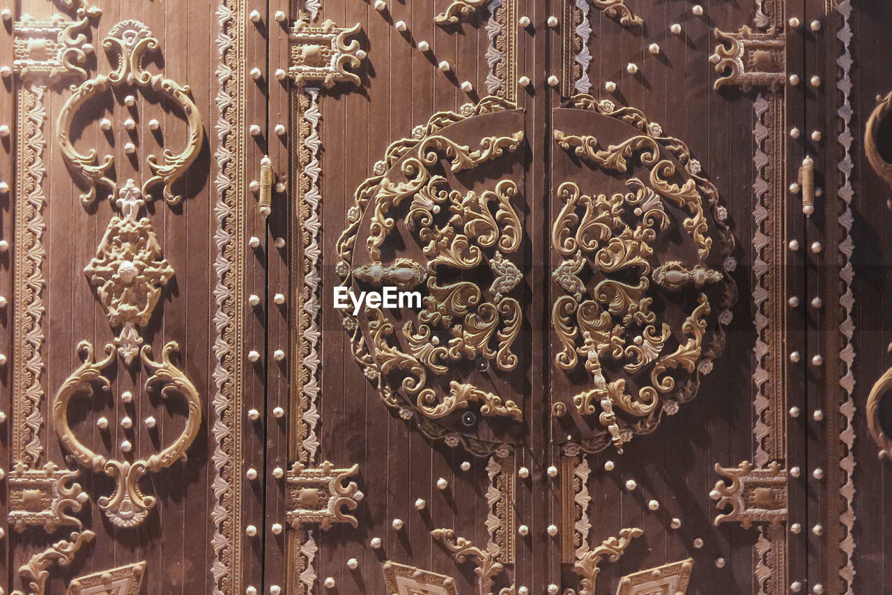 Full frame shot of ornamental middle eastern closed door