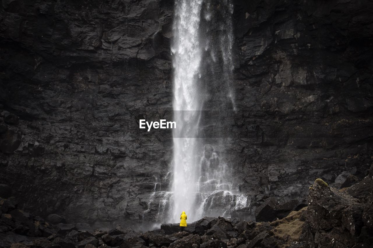 Scenic view of waterfall