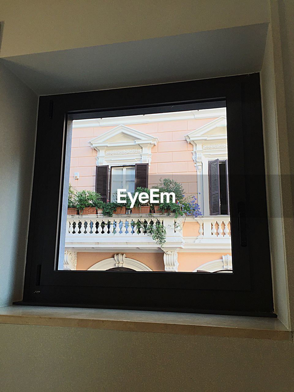 House seen through window