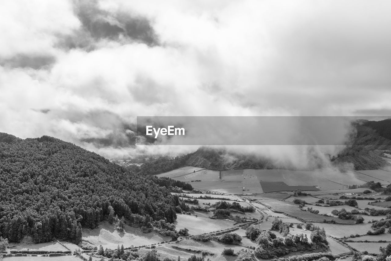 PANORAMIC VIEW OF LANDSCAPE AGAINST CLOUDY SKY