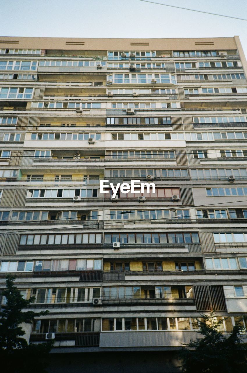 Low angle view of building against clear sky