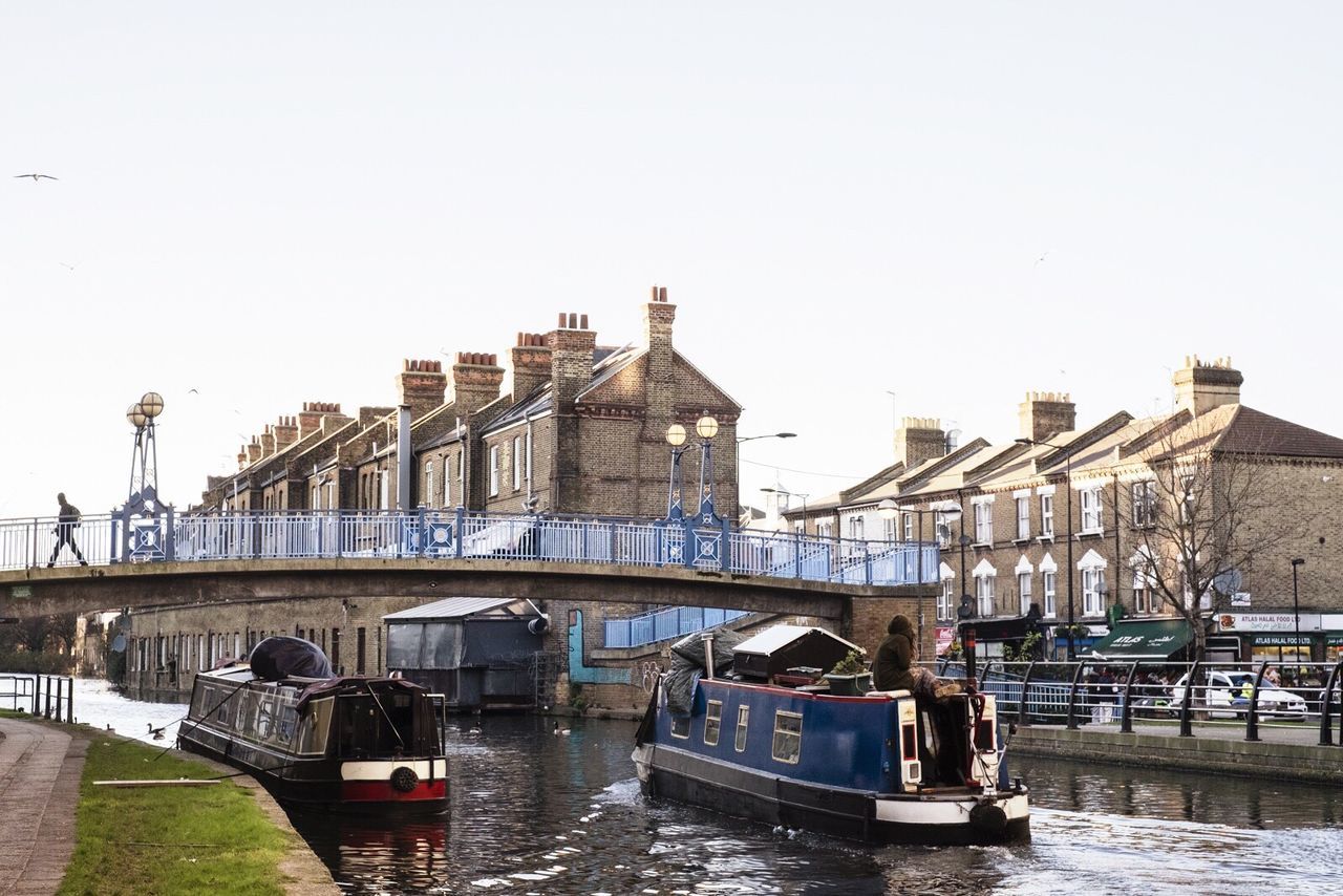 BOATS MOORED IN CANAL