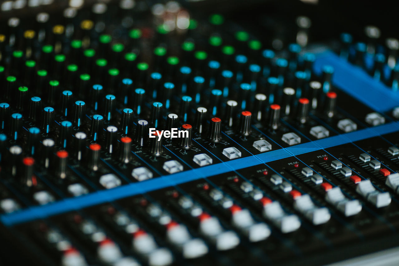 Full frame shot of audio mixer