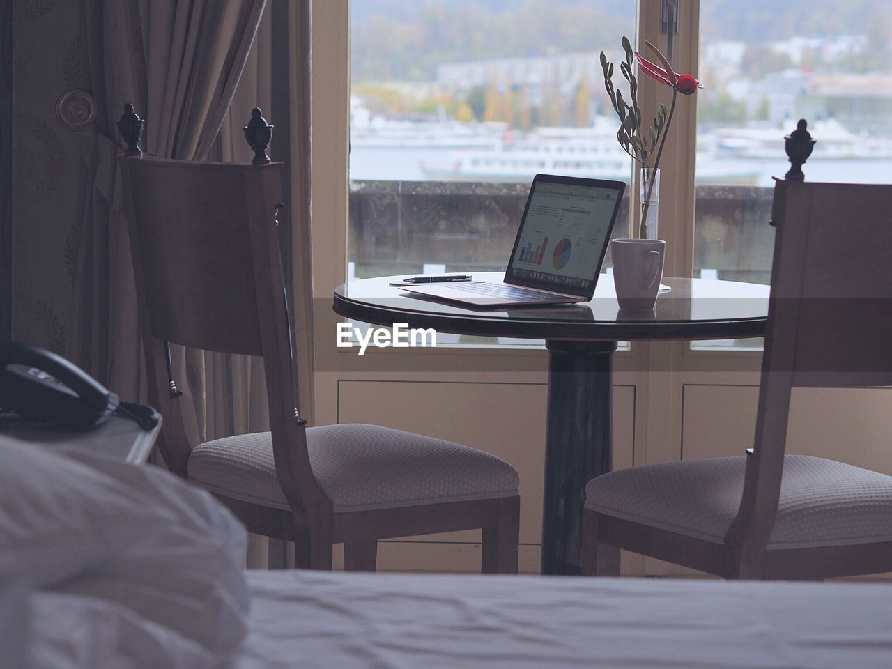 Close-up of chair on table