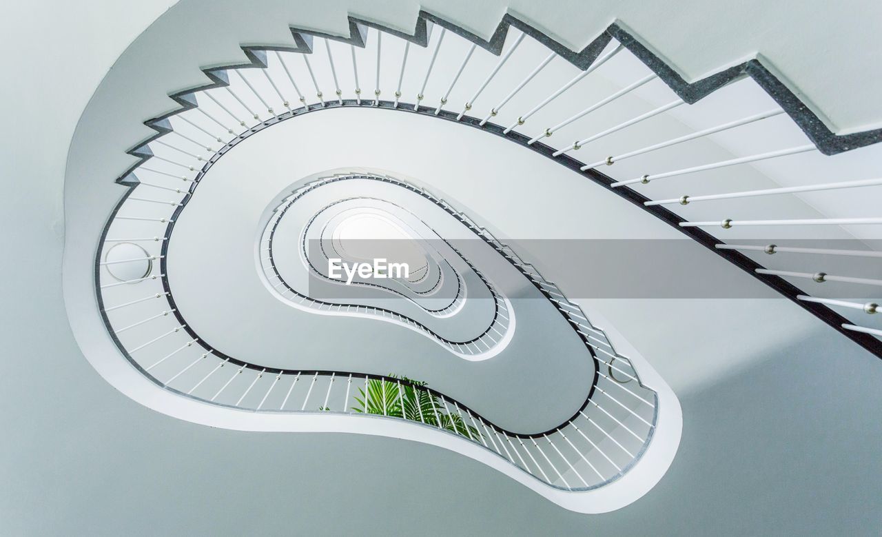 Directly below shot of spiral staircase