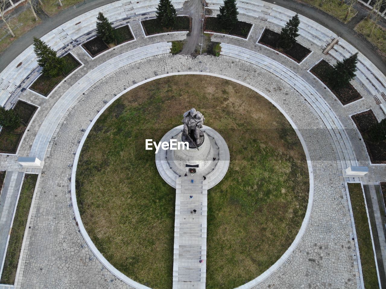 Aerial view of statue