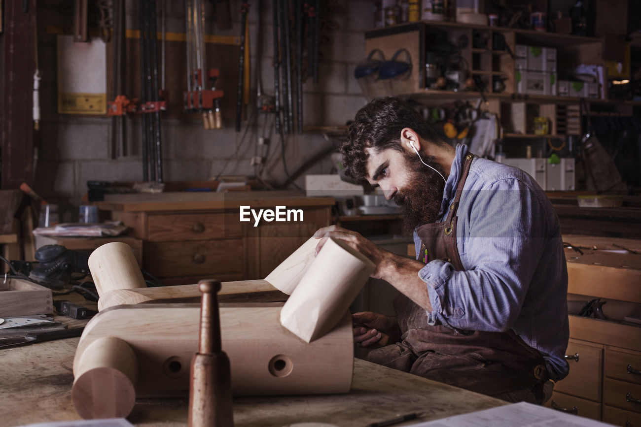 Carpenter Making Wooden Furniture At Id 139485776
