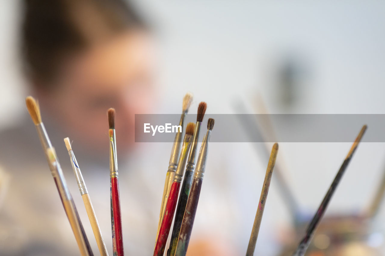 LOW ANGLE VIEW OF MULTI COLORED PENCILS