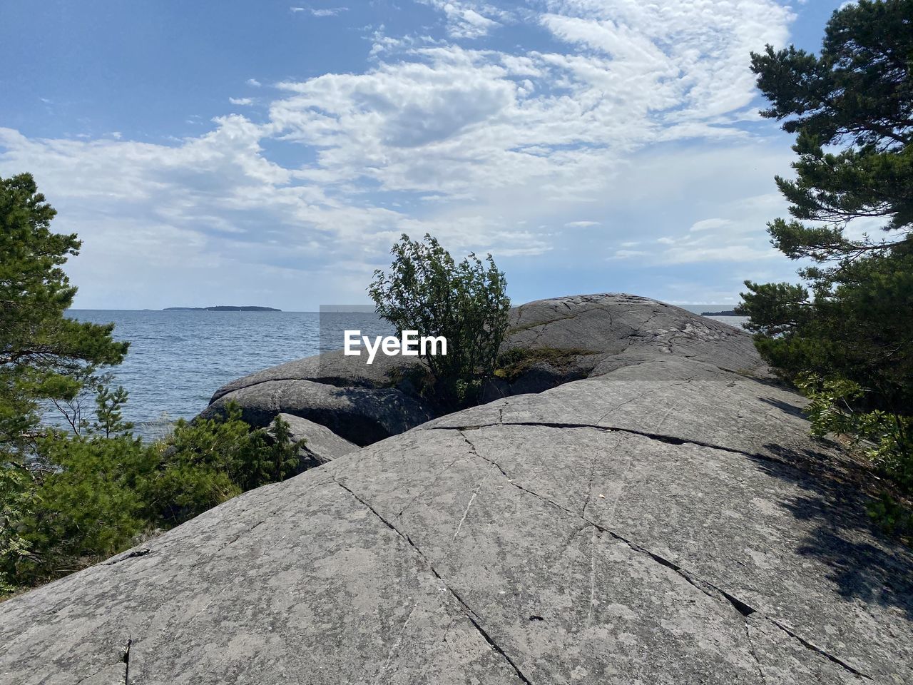 Scenic view of rocks against sky