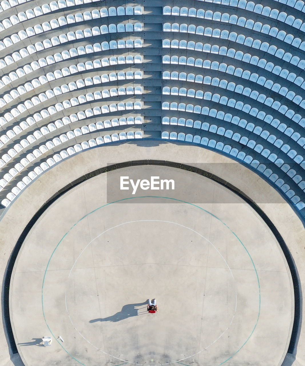 Directly above shot of seats at stadium