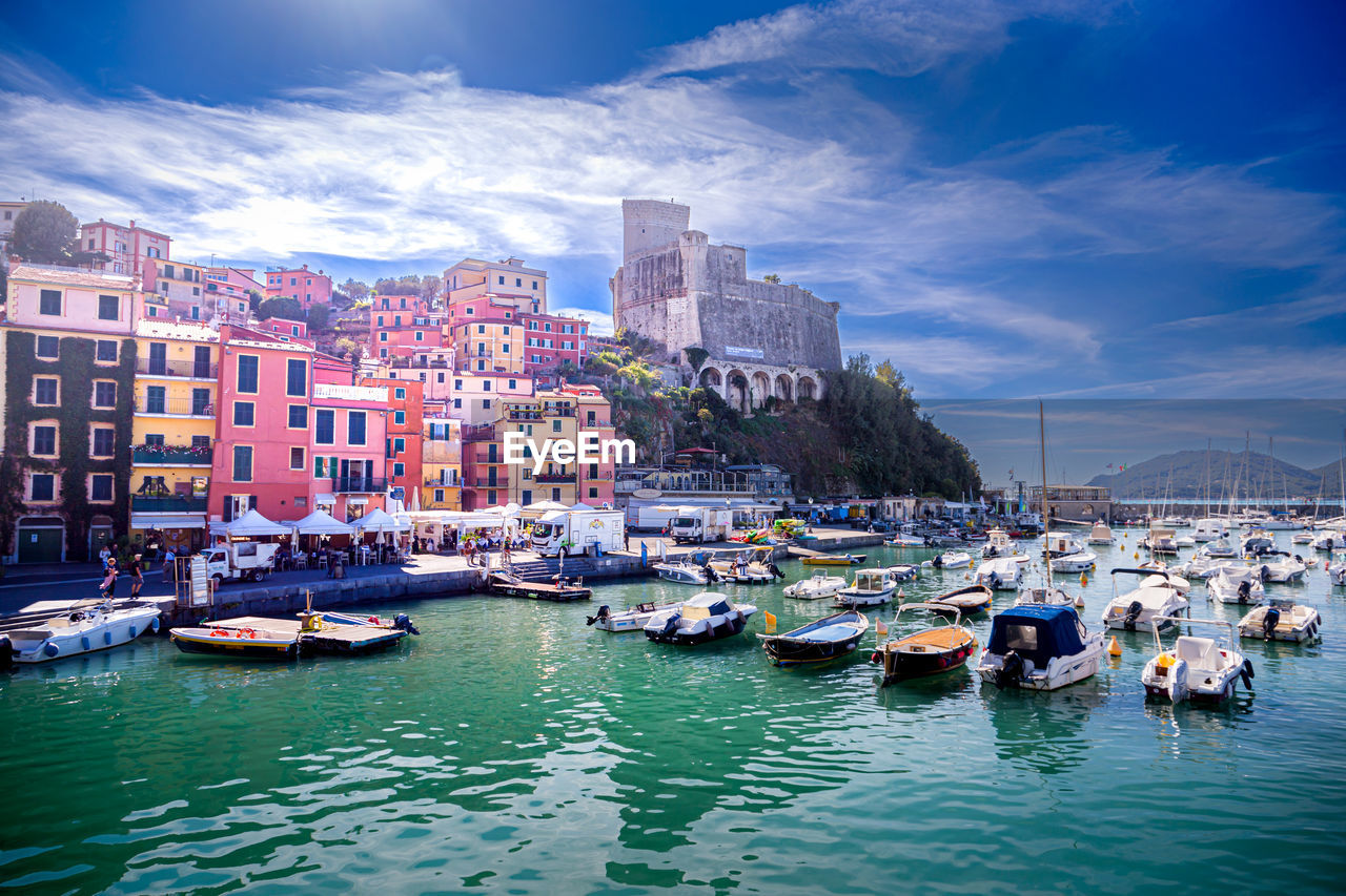 View of the port and the castle of lerici