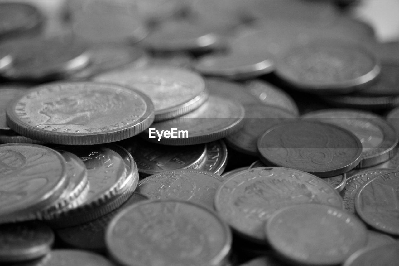 Close-up of coins