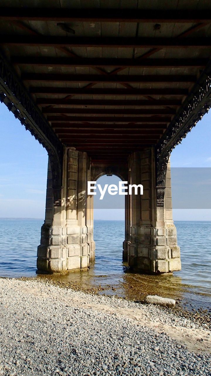 VIEW OF PIER ON SEA AGAINST SKY
