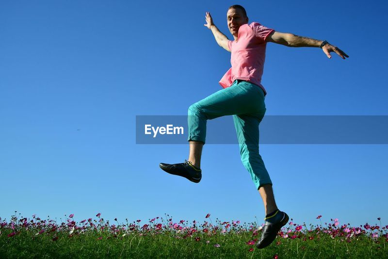 excited man jumping