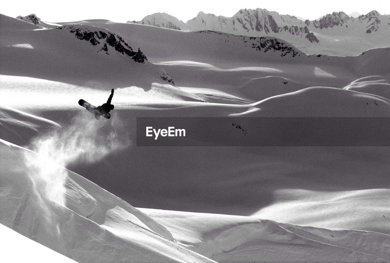 View of a person skiing