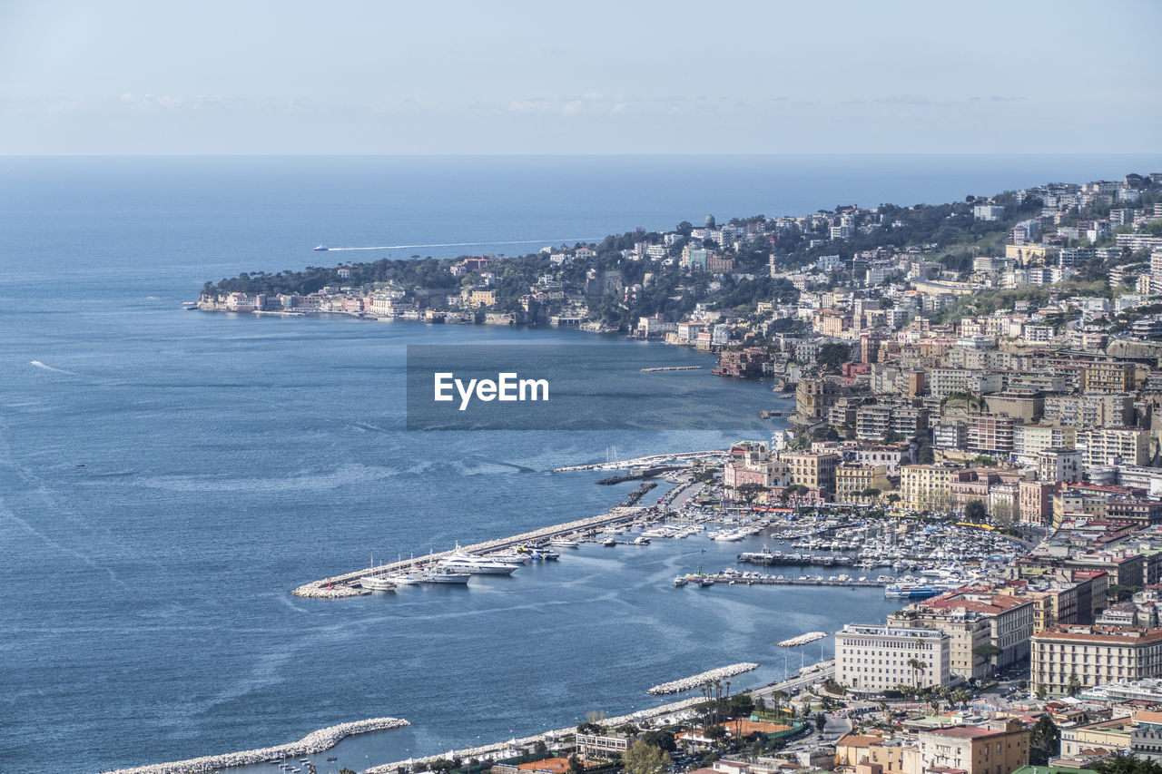 Aerial view of naples and posillipo