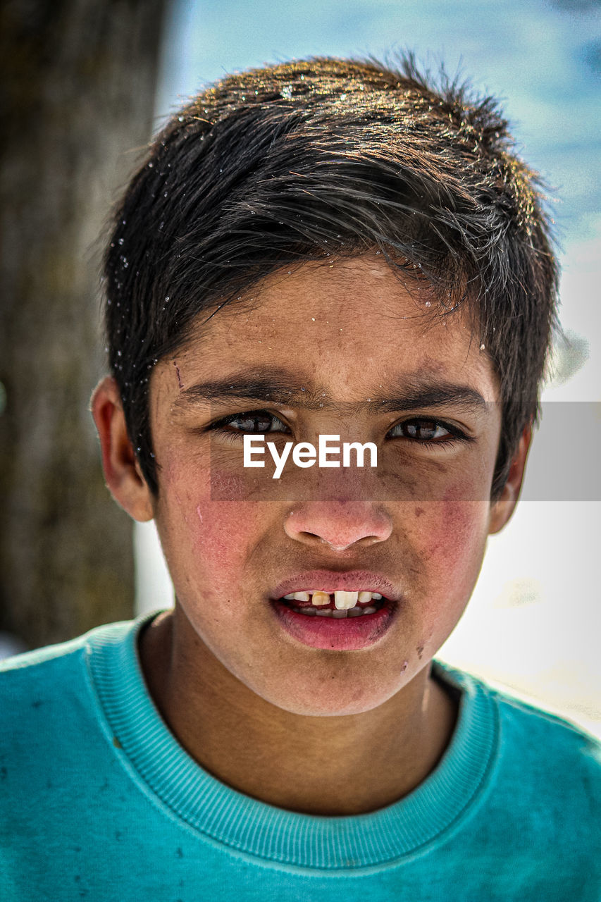 Close-up portrait of boy