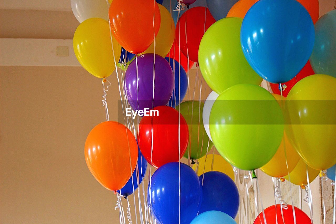 Multi colored balloons at home
