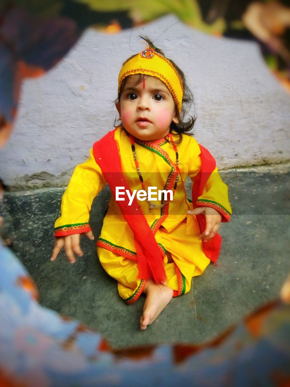 Portrait Of Cute Baby Girl In Krishna Id 130326964