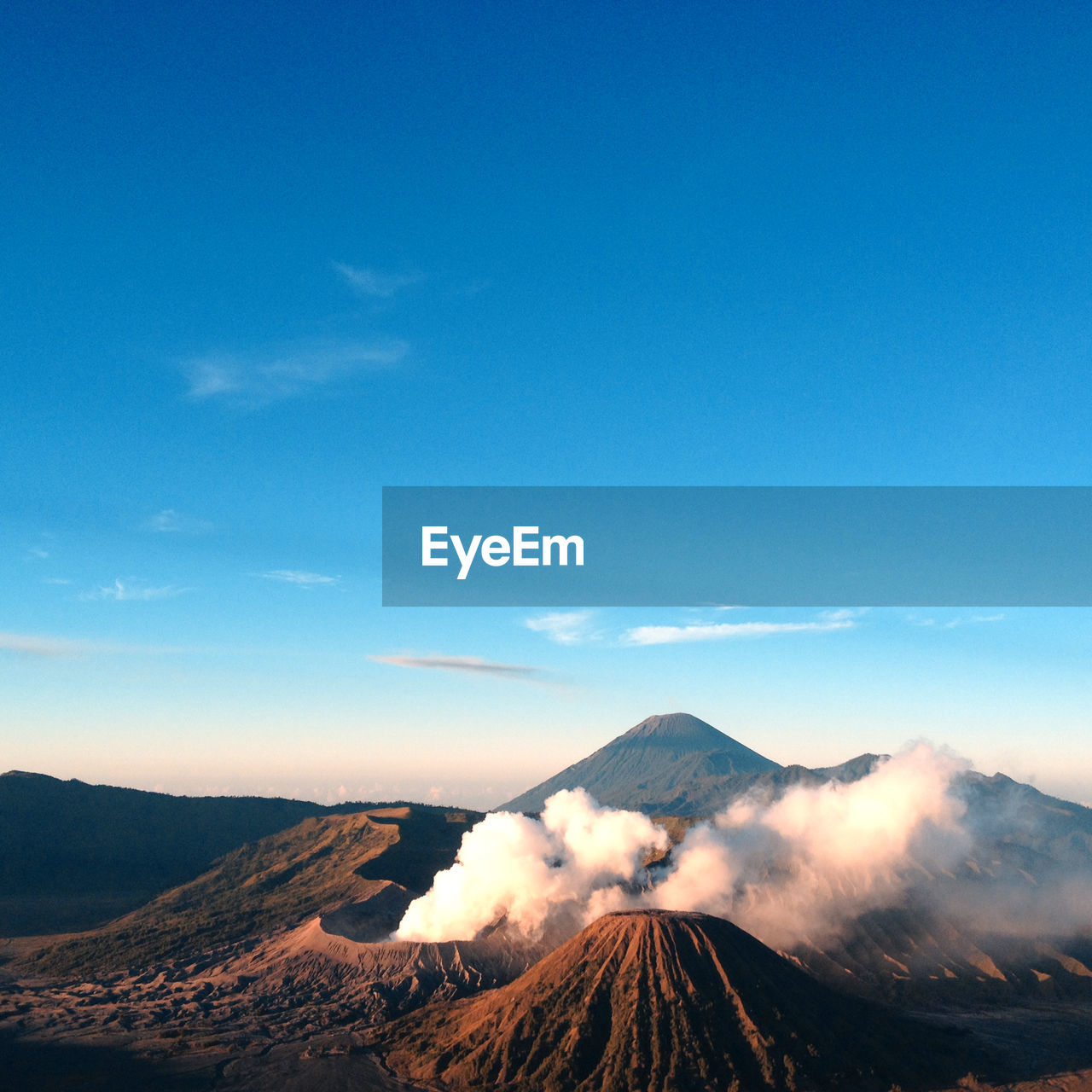 View of mt bromo against blue sky
