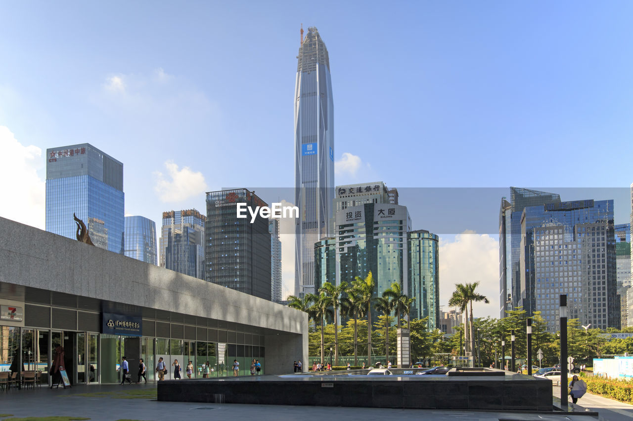 Ping an finance centre with cityscape against sky