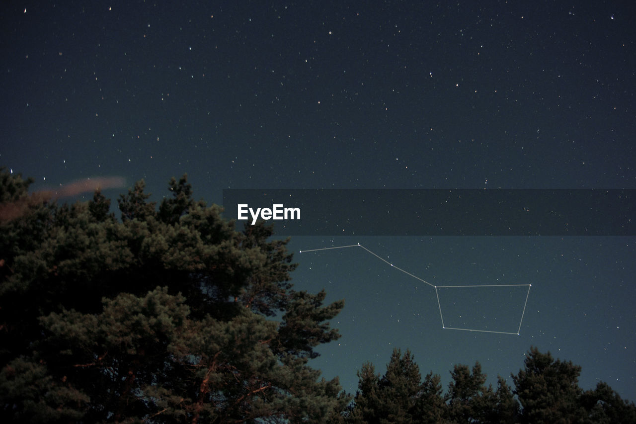 Low angle view of constellation in sky at night