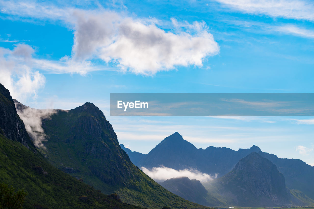 Panoramic view of mountains against sky