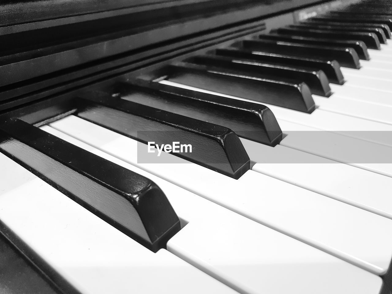 high angle view of piano keys