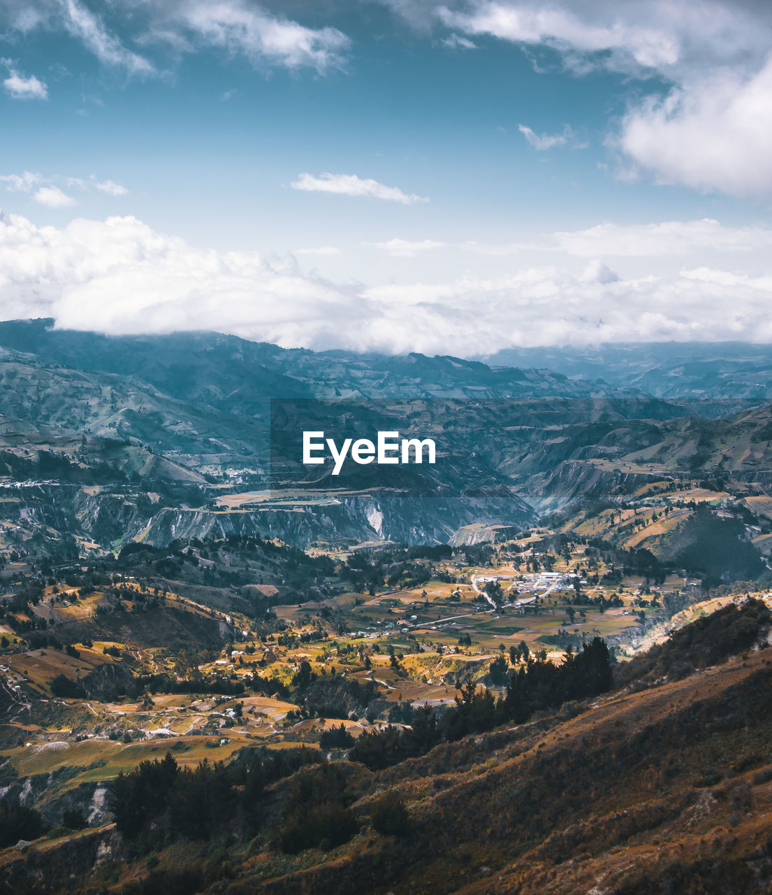 High angle view of landscape against sky