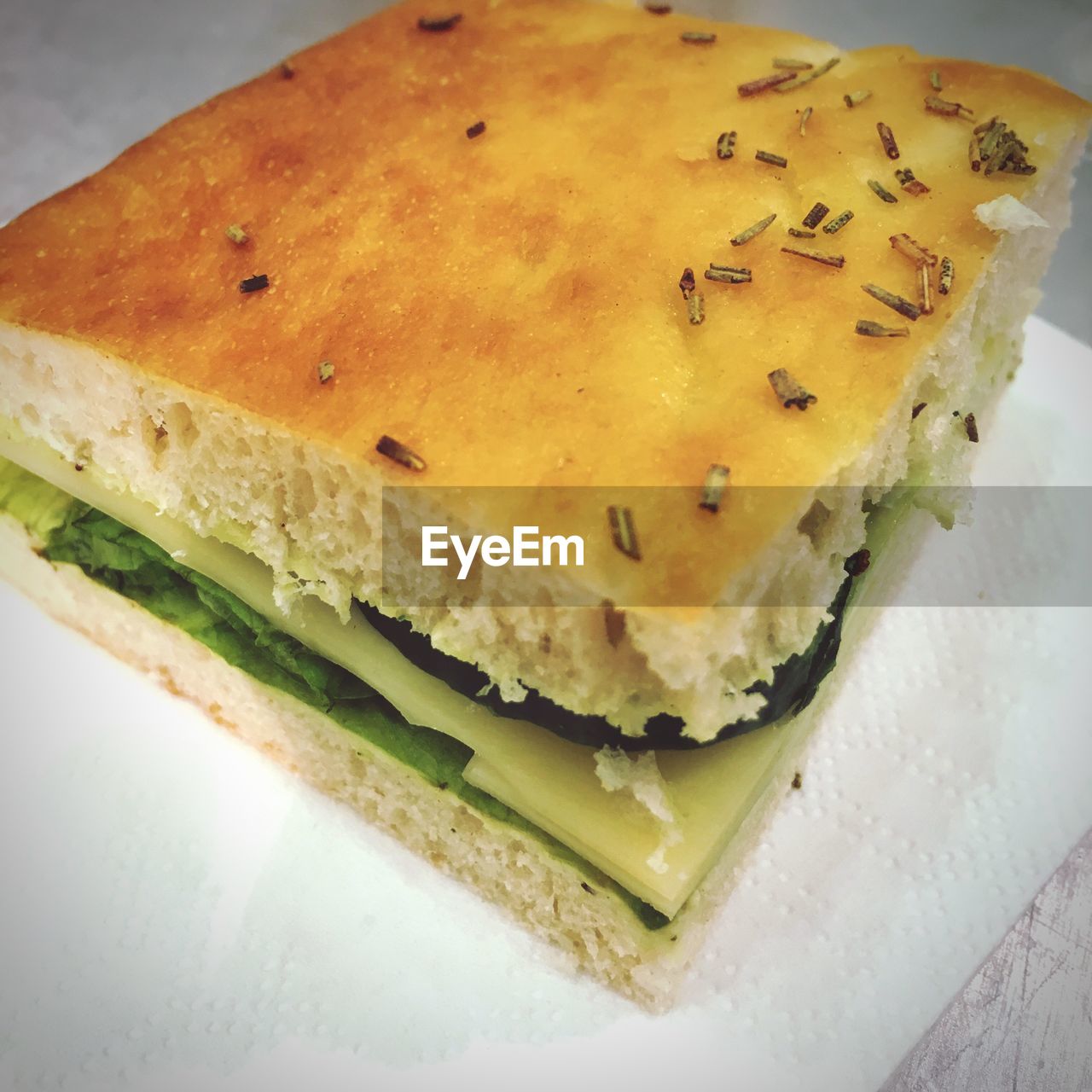 HIGH ANGLE VIEW OF SANDWICH