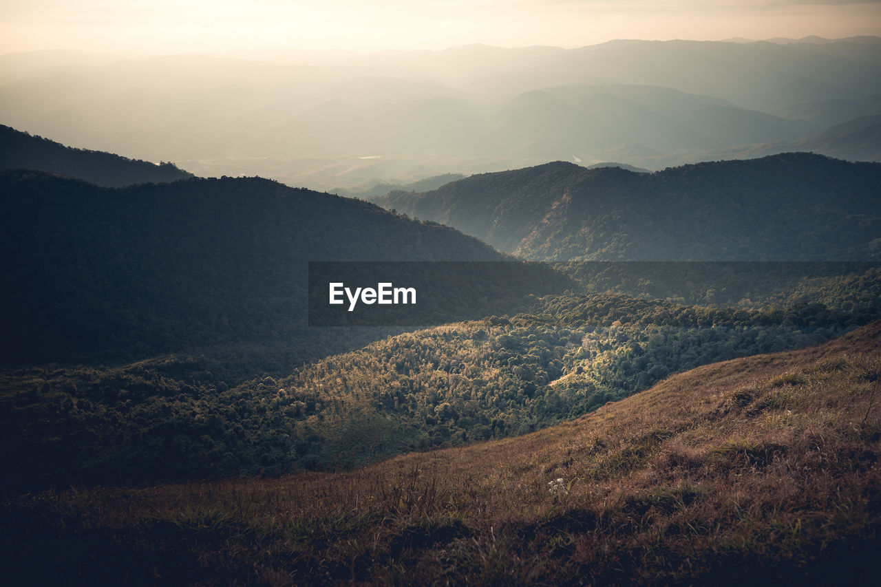 Scenic view of mountains against sky