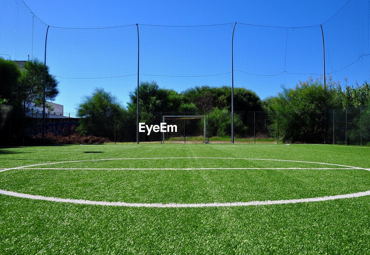 close-up of soccer field