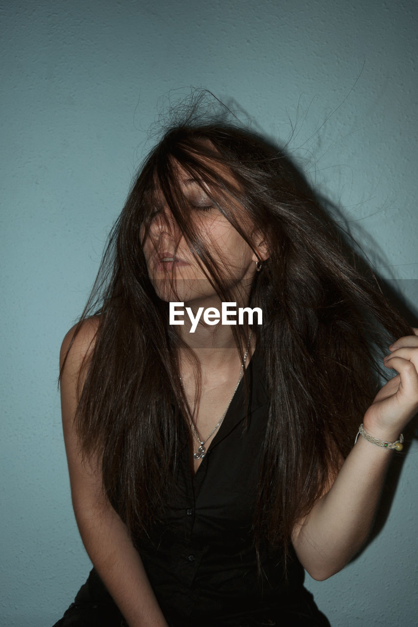 Beautiful Woman Black Hair Depression Sadness On Eyeem